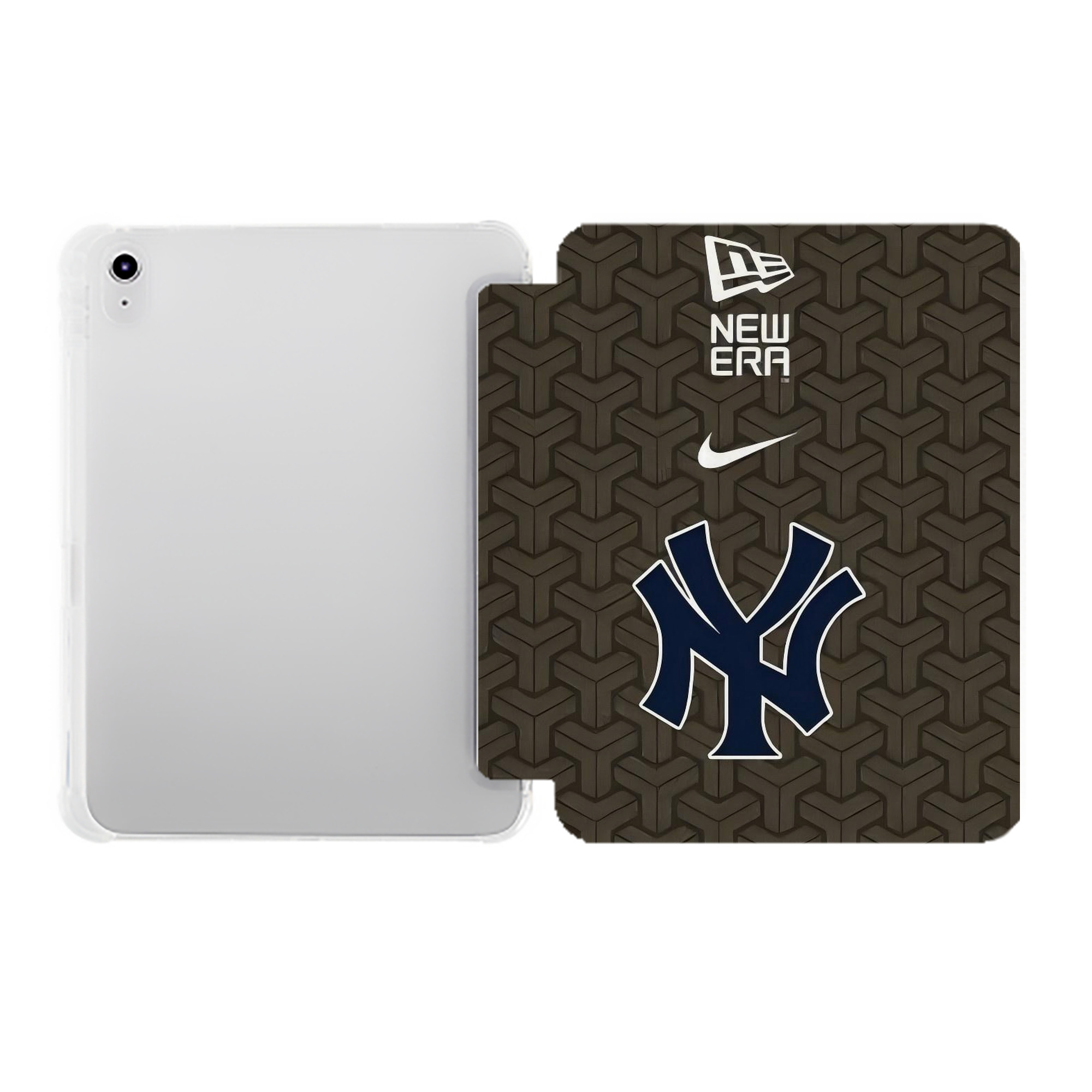 New York Yankees 318 Premium Tri-Fold PU Leather & Silicone IPad Case With Pencil Slot – Fits 9.5,10.5,10.9 – Adjustable Stand, Slim, Protective